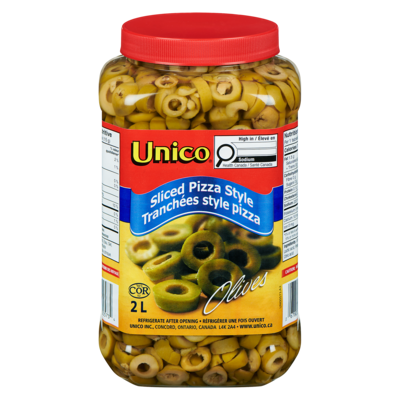 Unico Pizza Olives 2 l, $0.55/100ml