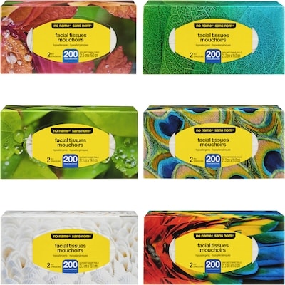 Facial Tissues 2 Ply 6 Boxes, 200 Sheets
