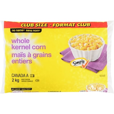 No Name Whole Kernel Corn 2 kg, $0.40/100g