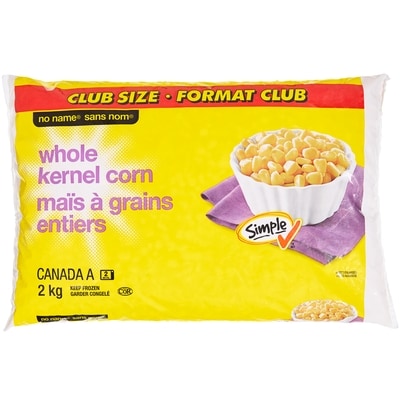 No Name Whole Kernel Corn 2 kg, $0.35/100g
