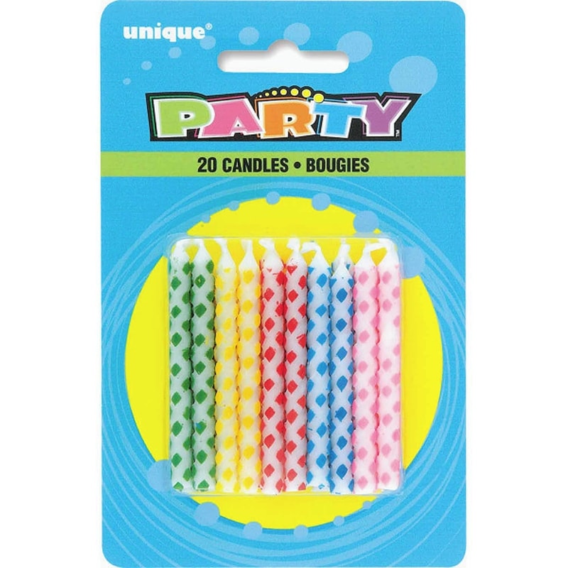Diamond Dot Birthday Candles, 20ct
