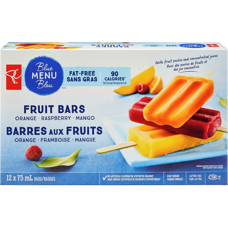 PC Blue Menu Orange, Raspberry, and Mango Fruit Bars - 12x75.0 ml