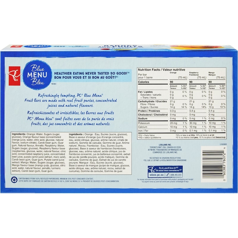 Orange, Raspberry, and Mango Fruit Bars