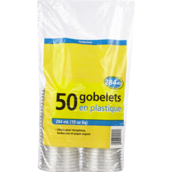 Sans Nom Verres en plastique pour réception 10 oz 1 ea, 0,12 $/1ch