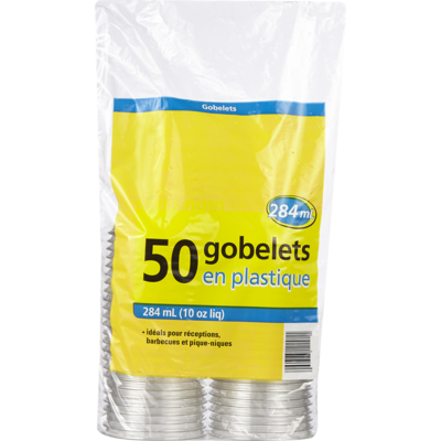 Sans Nom Verres en plastique pour réception 10 oz 1 ea, 0,16 $/1ch
