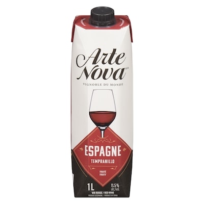 Arte Nova Vin Rouge Espagnol Tempranillo (Pièce d’identité requise au moment du ramassage) 1 l, 1,29 $/100ml