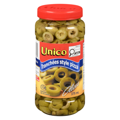 Unico Olives style pizza 375 ml, 1,20 $/100ml