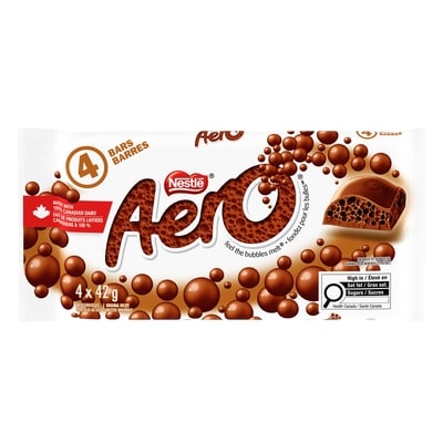 Nestlé Aero Milk Chocolate Bar 4x42.0 g, $4.46/100g