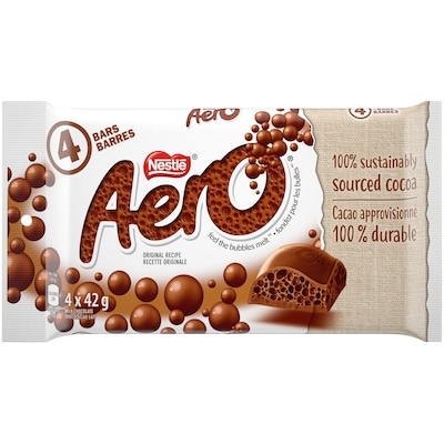 Nestlé Barre De Chocolat Aero Lait 4x42.0 g, 3,86 $/100g