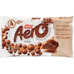 Nestlé Barre De Chocolat Aero Lait 4x42.0 g, 3,27 $/100g