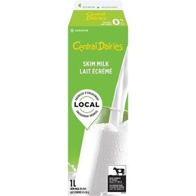 Central Dairies 0% Skim Milk 1 l, $0.35/100ml