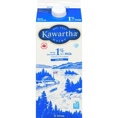 Kawartha Milk, 1% 2 l, $0.29/100ml