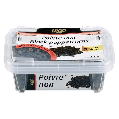 Dion Poivre noir en grains 43 g, 11,14 $/100g
