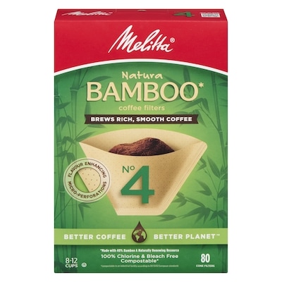 Melitta No. 4 Bamboo Coffee Filter 80 ea, $0.08/1ea