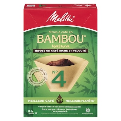 Melitta Filtre à café en bambou no 4 80 ea, 0,08 $/1ch