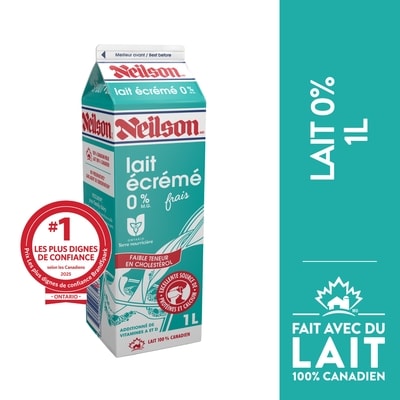 Neilson Lait écrémé 0% 1 l, 0,36 $/100ml
