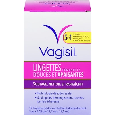 Vagisil Lingettes Médicamenteuses contre les démangeaisons 12 ea, 0,62 $/1ch