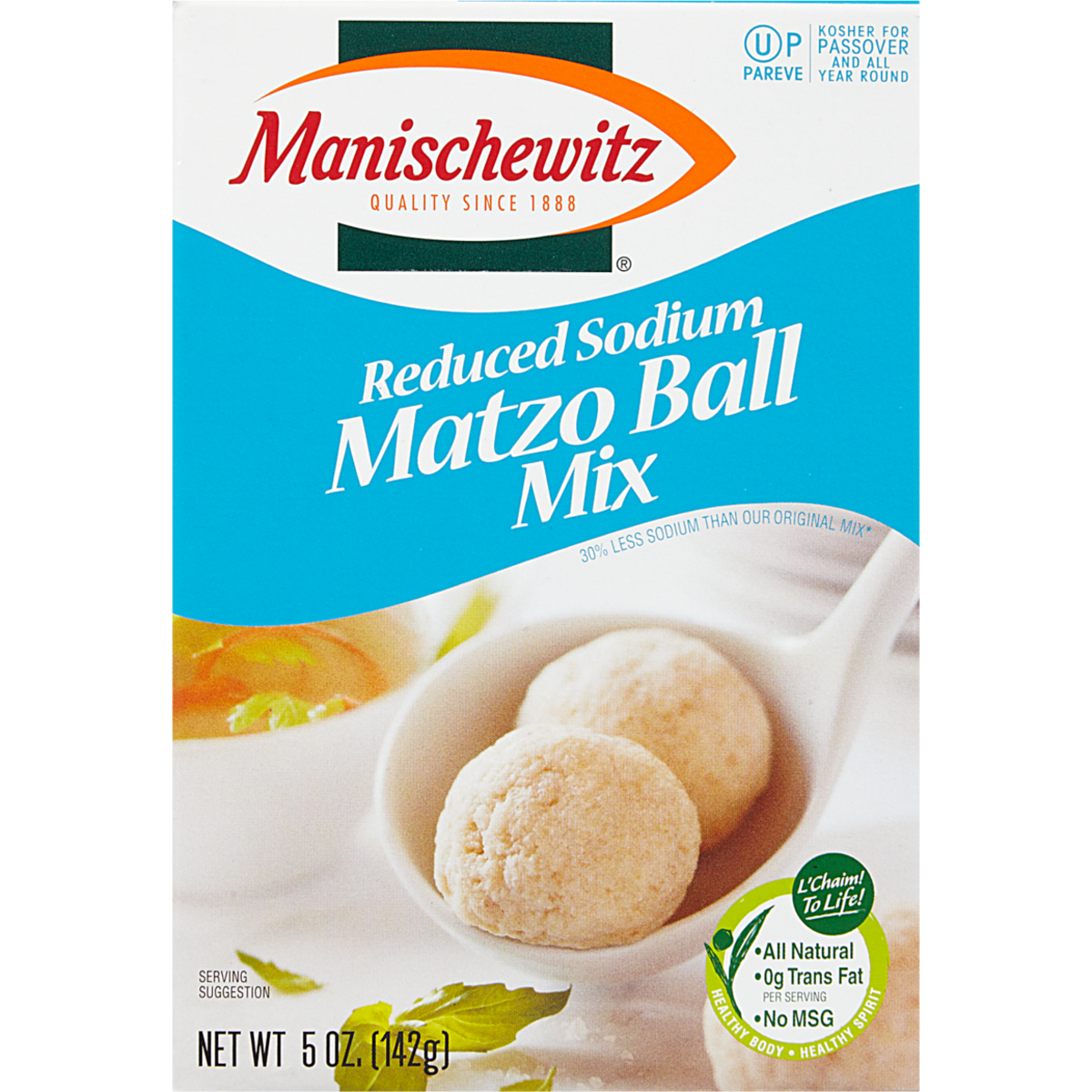 Manischewitz Préparation pour soupe faible en sodium avec boulettes de matzo casher 140 g, 3,56 $/100g