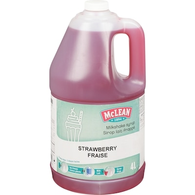 McLean Sirop lait frappé fraise 4 l, 0,62 $/100ml