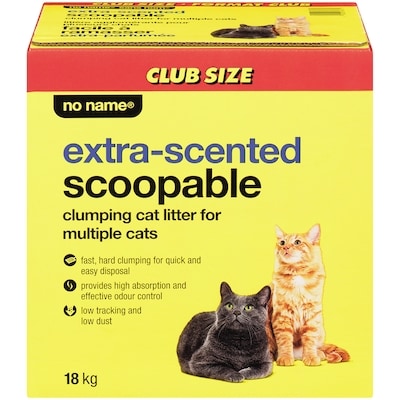 No Name Extra-Scented Scoopable Clumping Cat Litter for Multiple Cats 18 kg, $0.06/100g