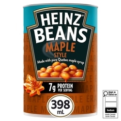 Heinz Fèves façon érablière sirop d'érable pur du québec 398 ml, 0,75 $/100ml