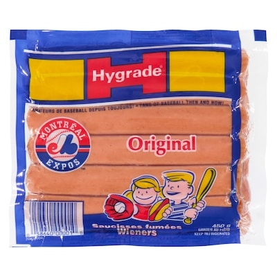 Hygrade Saucisses fumées originales 450 g, 1,66 $/100g