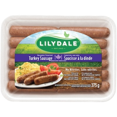 Lilydale Saucisse à la Dinde 375 g, 1,68 $/100g