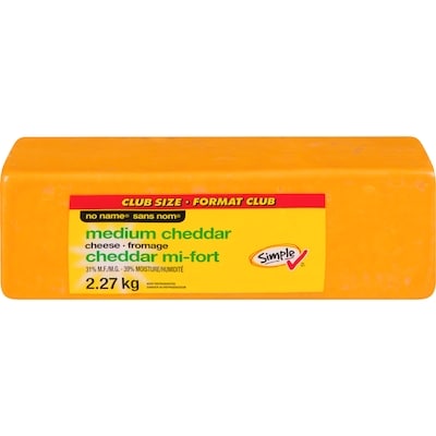 Sans Nom Cheddar mi-fort, Format Club 2.27 kg, 1,67 $/100g