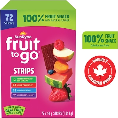 SunRype Boîte de collations 100% fruits et légumes Fruit To Go 72x14.0 g, 2,38 $/100g