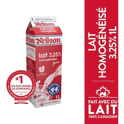Neilson Lait homogénéisé 3.25% 1 l, 0,38 $/100ml