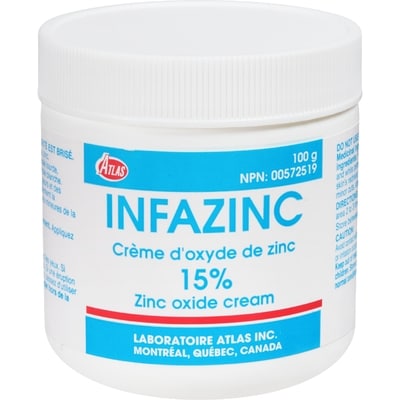 Atlas Infazinc crème d'oxyde de zinc 15% 100 g, 6,99 $/100g