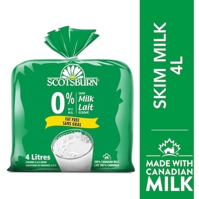 Scotsburn Skim Milk 4 l, $0.18/100ml