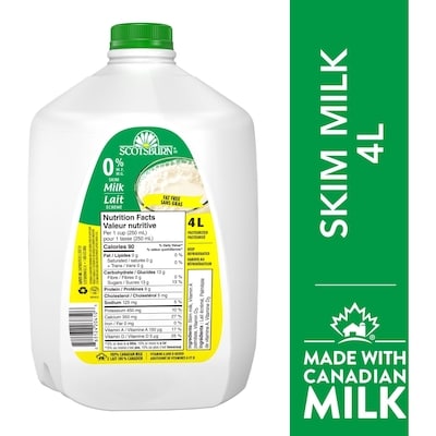 Scotsburn Skim Milk 4 l, $0.18/100ml