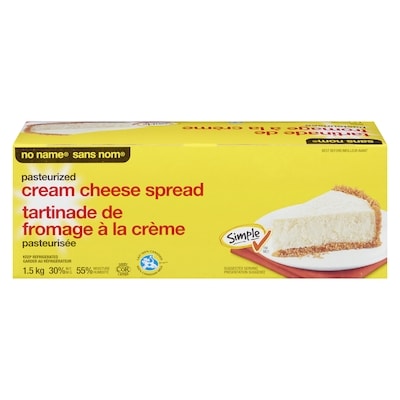 No Name Pasteurized Cream Cheese Spread 1.5 kg, $1.13/100g