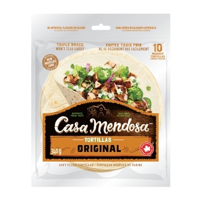 Casa Mendosa Tortillas - original - 10" format moyen 340 g, 1,47 $/100g