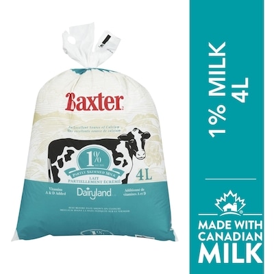 Baxter 1% Partly Skimmed Milk 4 l, $0.22/100ml