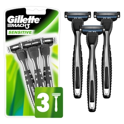 Gillette Rasoirs jetables pour hommes Mach3 Sensitive, emb. de 3 3 ea, 3,66 $/1ch