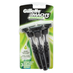 Gillette Rasoirs jetables pour hommes Mach3 Sensitive, emb. de 3 3 ea, 4,50 $/1ch