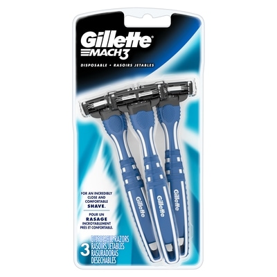 Gillette Rasoirs jetables pour hommes Mach3, emb de 3 3 ea, 3,66 $/1ch