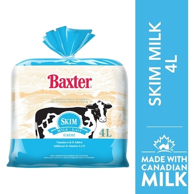 Baxter Skim Milk 4 l, $0.22/100ml