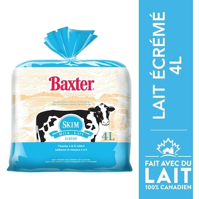 Baxter Lait écremé 4 l, 0,22 $/100ml