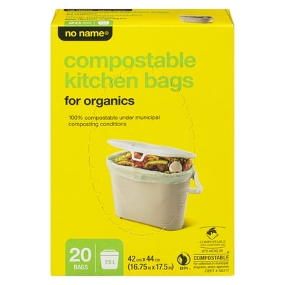 No Name Compostable Kitchen Bags for Organics  20 ea, $0.28/1ea