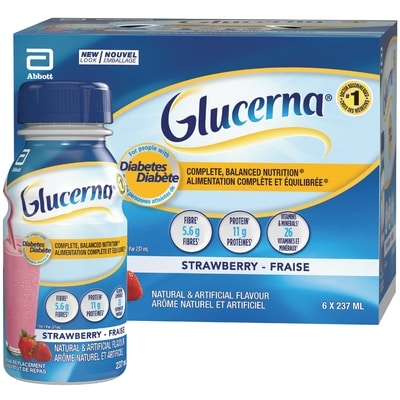 Glucerna Nutritional Drink, Meal Replacement Shakes, Strawberry 6x237.0 ml, $1.16/100ml