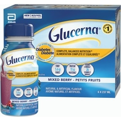 Glucerna Boisson nutritive, Substitut de repas, Alimentation complète et équilibrée, Petits fruits 6x237.0 ml, 1,05 $/100ml