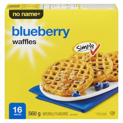 No Name Blueberry Waffles 560 g, $0.89/100g