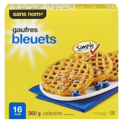 Sans Nom Gaufres, bleuets  560 g, 0,80 $/100g