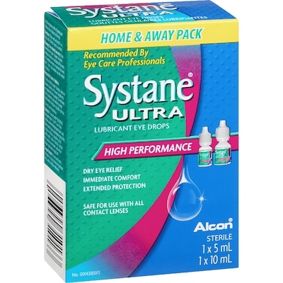 Ultra Lubricant Eye Drops, Home & Away Pack