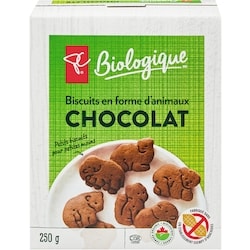 PC Biologique Biscuits en forme d’animaux au chocolat Biologique 250 g, 1,80 $/100g