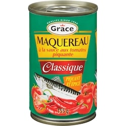 Grace Maquereau à la sauce tomate et chili 155 g, 0,83 $/100g