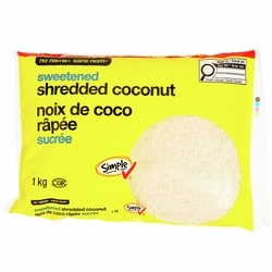 Sans Nom Noix de coco râpée sucrée 1 kg, 0,95 $/100g